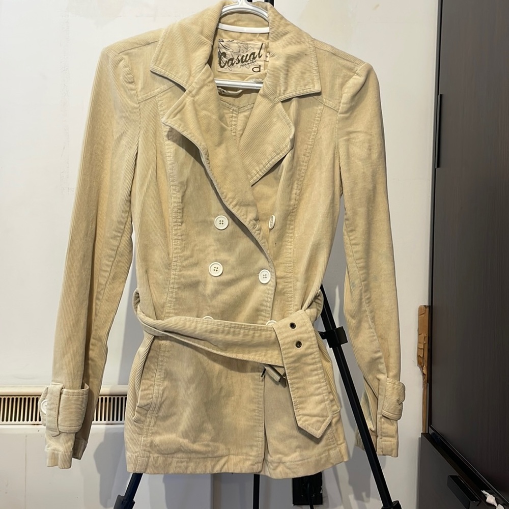 Beige trench coat